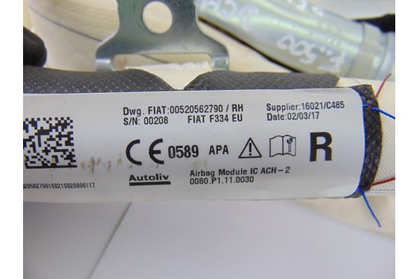00520562790 AIRBAG CORTINA DELANTERO DERECHO FIAT 500X (334) Mirror 2017 00520562790 205136 FIAT - 2
