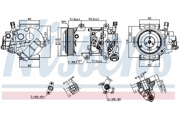 Compresor de aire acondicionado Nissens NIS 890809