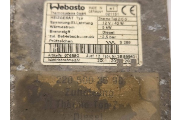 Calefactor estacionario Webasto para Mercedes-Benz S W220 2001