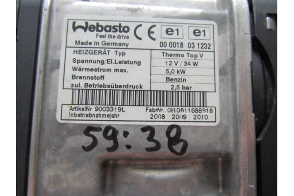 WEBASTO THERMO TOP V BENZIN A2515001998 WARRANTY Car type passenger cars