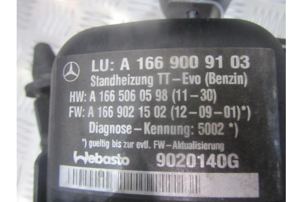 WEBASTO MERCEDES ML 166 EXHAUST A1669009103 PETROL Part manufacturer Mercedes Benz OE