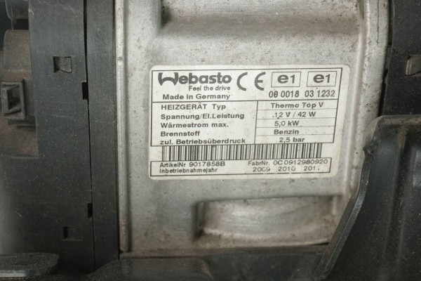 PARKING HEATER WEBASTO VW PASSAT B6 3C0815005AJ 9017858B Catalog number of the original 9017858B