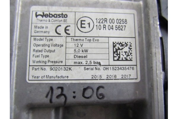 WEBASTO THERMO TOP EVO MERCEDES A1665002000 W166 Car type passenger cars