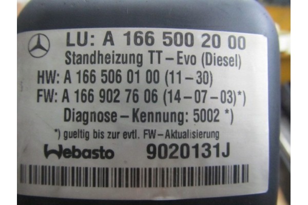Calefacción Webasto Thermo Top EVO para Mercedes A1665002000 W166