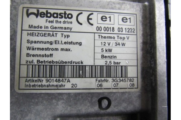WEBASTO THERMO TOP V BENZIN BMW 64 12 9112338 02 Car type passenger cars