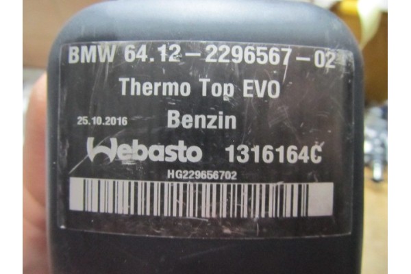 WEBASTO THERMO TOP EVO BMW 64 12 2296567 02 BENZIN Car type passenger cars