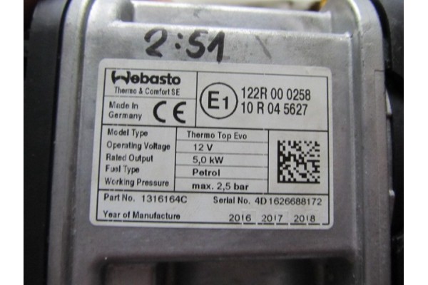 Calefactor Webasto Thermo Top EVO BMW 64.12-2296567-02 Gasolina