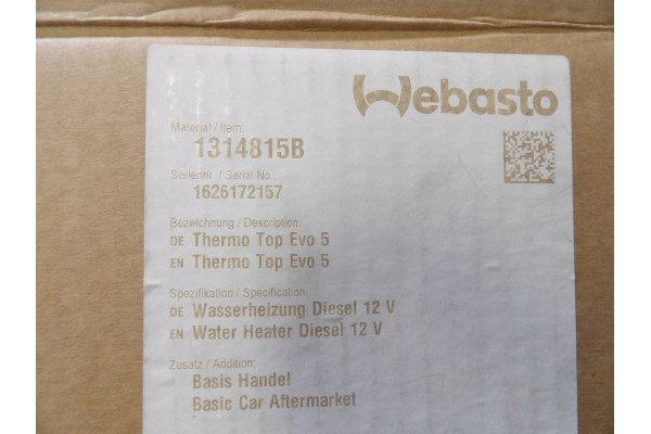 Calefactor estacionario Webasto Thermo Top Evo 5 - Diésel 9021037E