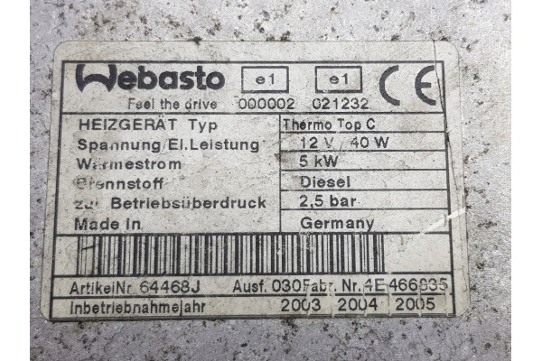 Complete installation BMW X5 E53 6412 8381207 auxiliary heater Catalog number of the original 8381207