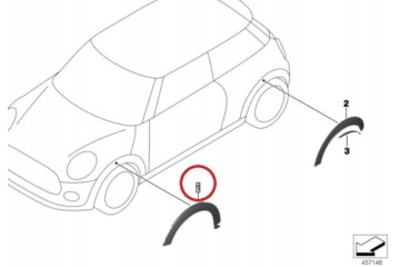 Left fender trim cover front OE MINI F55 F56 F57 JCW 51777376011 Car type passenger cars