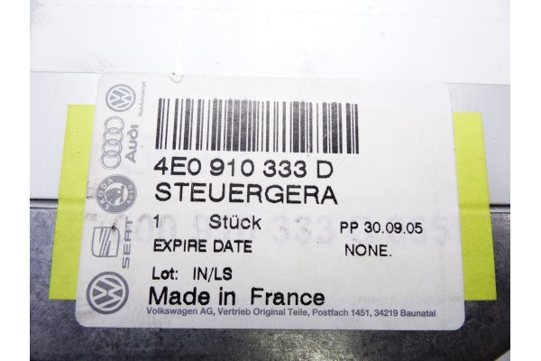 4E0910333C  MODULO ELECTRONICO AUDI A8 (4E) 3.0 TDI Quattro 2005 4E0910333C 211550 AUDI - 3