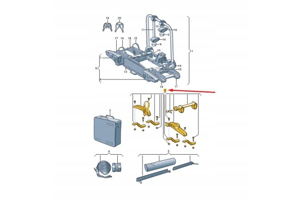 Extension kit for third bike Volkswagen 000071109B Catalog number of the part 000071109B