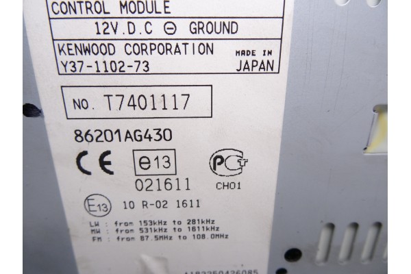 86201AG430 SISTEMA AUDIO / RADIO CD SUBARU LEGACY COMBI/ OUTBACK (B13/BP) 2.5 SW 2005 86201AG430 212200 SUBARU - 4