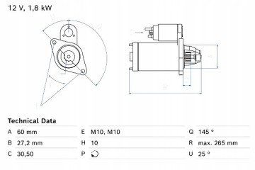 Starter Bosch 0 986 024 820 Car type passenger cars