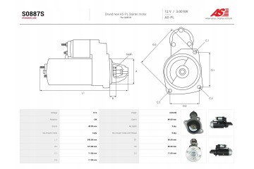 New Starter S0887S Customs tariff code 85114000