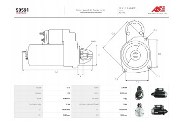 New Starter S0591 Customs tariff code 85114000