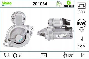 Starter VALEO 201064 Product weight with unit packaging 2 88 kg