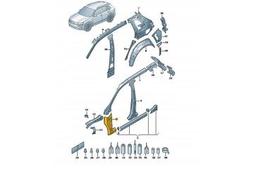 Volkswagen OE Tiguan MK2 Post Reinforcement Plate A Left 5NA809203D Catalog number of the part 5NA809203D