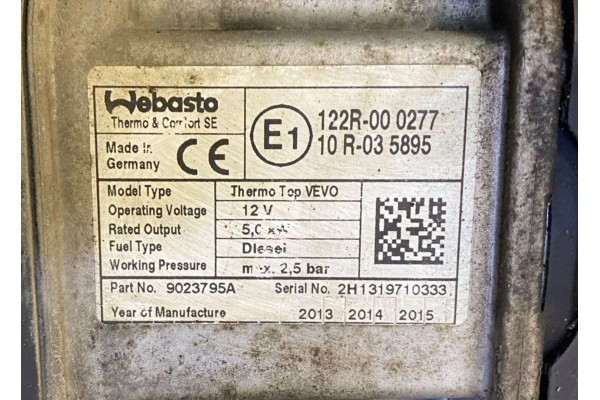 Sistema de Calefacción Auxiliar Webasto para Volvo V60 2014 (10R035895