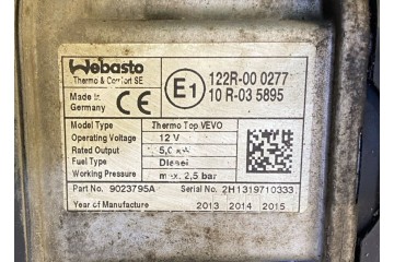 Sistema de Calefacción Auxiliar Webasto para Volvo V60 2014 (10R035895