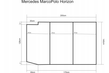 Mattress for MERCEDES MARCO POLO Horizon foam VISCO 140x200x8 Air flow Part manufacturer Golden Group