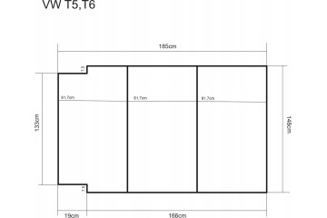 Colchón Auto-Projekt para VW Multivan T5/T6 185x148x6 cm