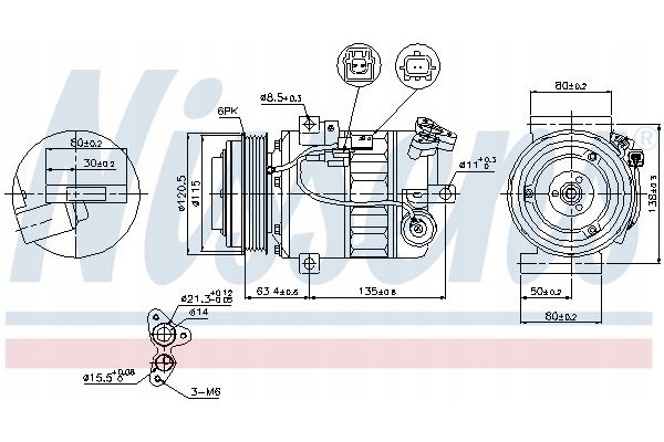 AIR CONDITIONING COMPRESSOR NISSENS 89394 Customs tariff code 84148080