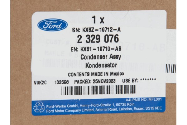 AIR CONDITIONING COOLER FORD FOCUS 19 2 3 EB Quality of parts according to GVO O original with manufacturer s logo OE