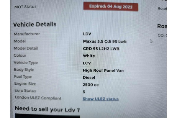 LDV Maxus 2 5 CRD 2006r engine pump injection turbine Catalog number of the part ldv maxus