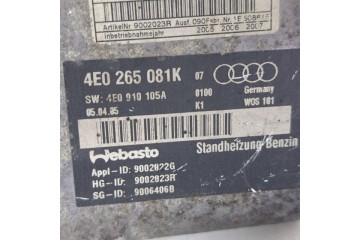 Calefactor de estacionamiento Audi A8 S8 D3 4E 2006 (Webasto) 4E026508