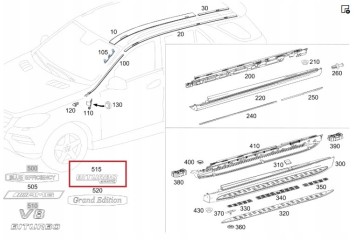 MERCEDES GLE W166 C292 Blotter emblem right OE Packaging status original