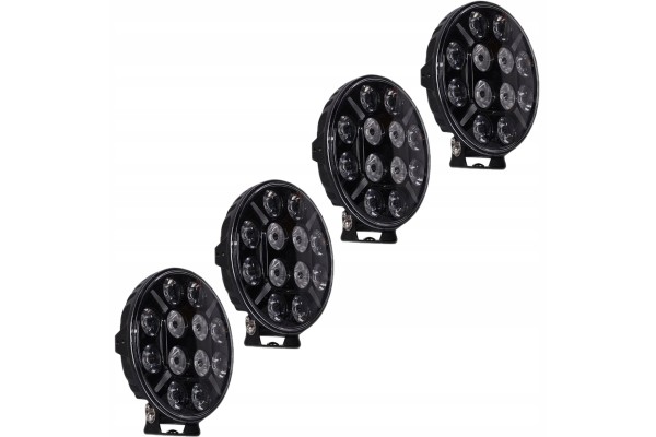 Long Range Halogen Headlight RING LED 12V 24V 228mm Chrome NFZ