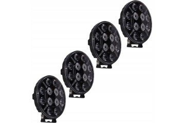Long Range Halogen Headlight RING LED 12V 24V 228mm Chrome NFZ