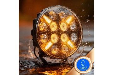 Faro Halógeno de Largo Alcance RING LED 12V 24V 228mm Cromo ECE