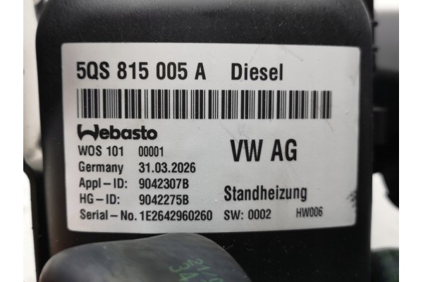 Calefactor estacionario Webasto para VW Tiguan III CT1 5QS815005A - Pi