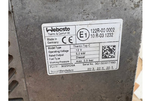 VW TRANSPORTER T5 YEAR 2013 WEBASTO DIESEL 7E0819008F Catalog number of the part 7E0819008F