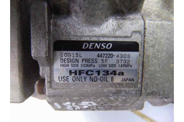 447220-4303 COMPRESOR AIRE ACONDICIONADO TOYOTA RAV4 (A2) 2.0 D-4D Sol 4X4 (2003) 2004 447220-4303 188618 TOYOTA - 1