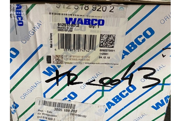 Sada na opravu hlavy valcu vzduchovy kompresor Wabco 9125189202 Catalog number of the part 9125189202
