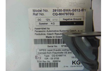 39100-SWA-G012 SISTEMA AUDIO / RADIO CD HONDA CR-V (RE) Comfort 39100-SWA-G012 180997 HONDA - 4