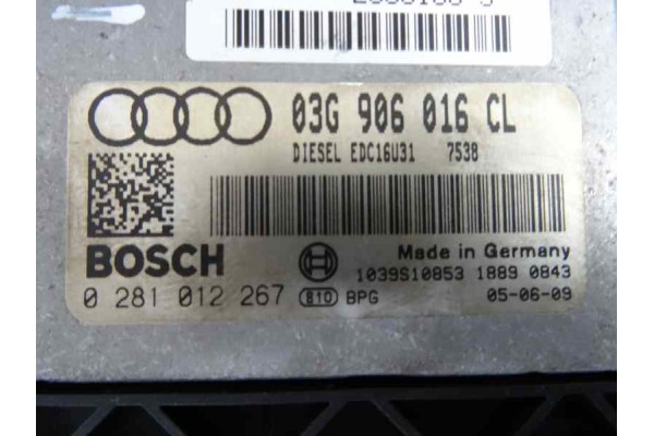 03G906016CL CENTRALITA MOTOR UCE AUDI A4 BERLINA (8E) 2.0 TDI 16V (103kW) 2005 03G906016CL 168142 AUDI - 1
