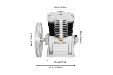 Modern Air Compressor Pump Head Air Compressor Head With 2 Cylinders Silver Product weight with unit packaging 10 6 kg