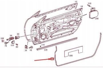 Mercedes SLK 170 W170 LEFT DOOR Seal A1707270330 NEW ORIGINAL Packaging status original