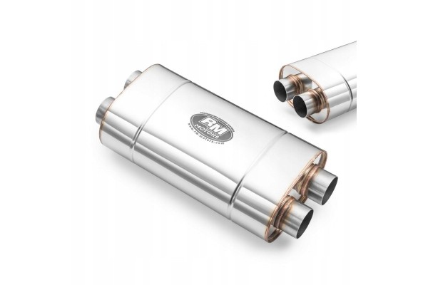 OVAL MUFFLER RM MOTORS E006 2x63mm length 35cm DUAL EAN GTIN 5904347504199