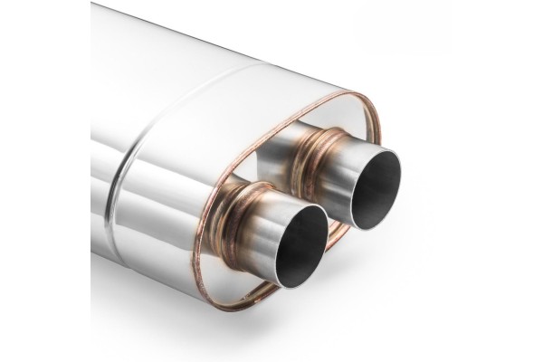 OVAL MUFFLER RM MOTORS E006 2x63mm length 35cm DUAL Catalog number of the part E006 63 350
