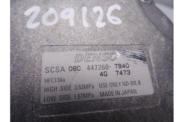 4472607940 COMPRESOR AIRE ACONDICIONADO SUBARU LEGACY COMBI/ OUTBACK (B13/BP) 2.5 SW 2005 4472607940 209126 SUBARU - 2