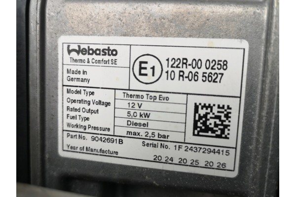 Parking heater webasto VW T7 7T0815071D New original Customs tariff code 87089997