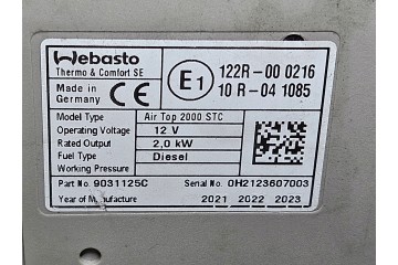 Webasto Air Top 2000 STC 12V diesel zestaw 2021 Multicontrol Catalog number of the part Web0012354