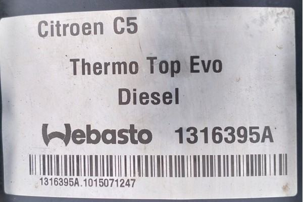 Calefactor estacionario Webasto Thermo Top para Citroën C5 III X7 Diés