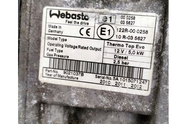 Calefactor estacionario Webasto Thermo Top para Citroën C5 III X7 Diés