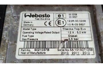 PARKING HEATER WEBASTO THERMO TOP CITROEN C5 III X7 DIESEL 9021037B Catalog number of the part 9021037B AMRX